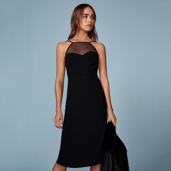 Reformation Dresses & Skirts - reformation • margot black sheer top fitted dress